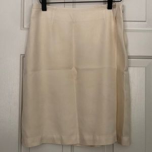 Tommy Bahama 100% Silk Handi-Wrap Skirt, Cream, Size 10